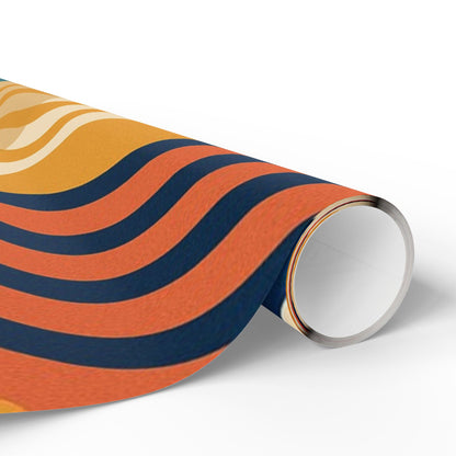 Abstract Retro Wave Wrapping Paper Roll — Mid-Century Geometric Gift Wrap