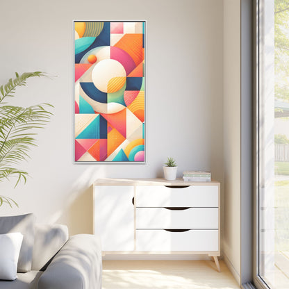 Colorful Geometric Abstract Art Matte Canvas Framed