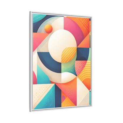 Colorful Geometric Abstract Art Matte Canvas Framed