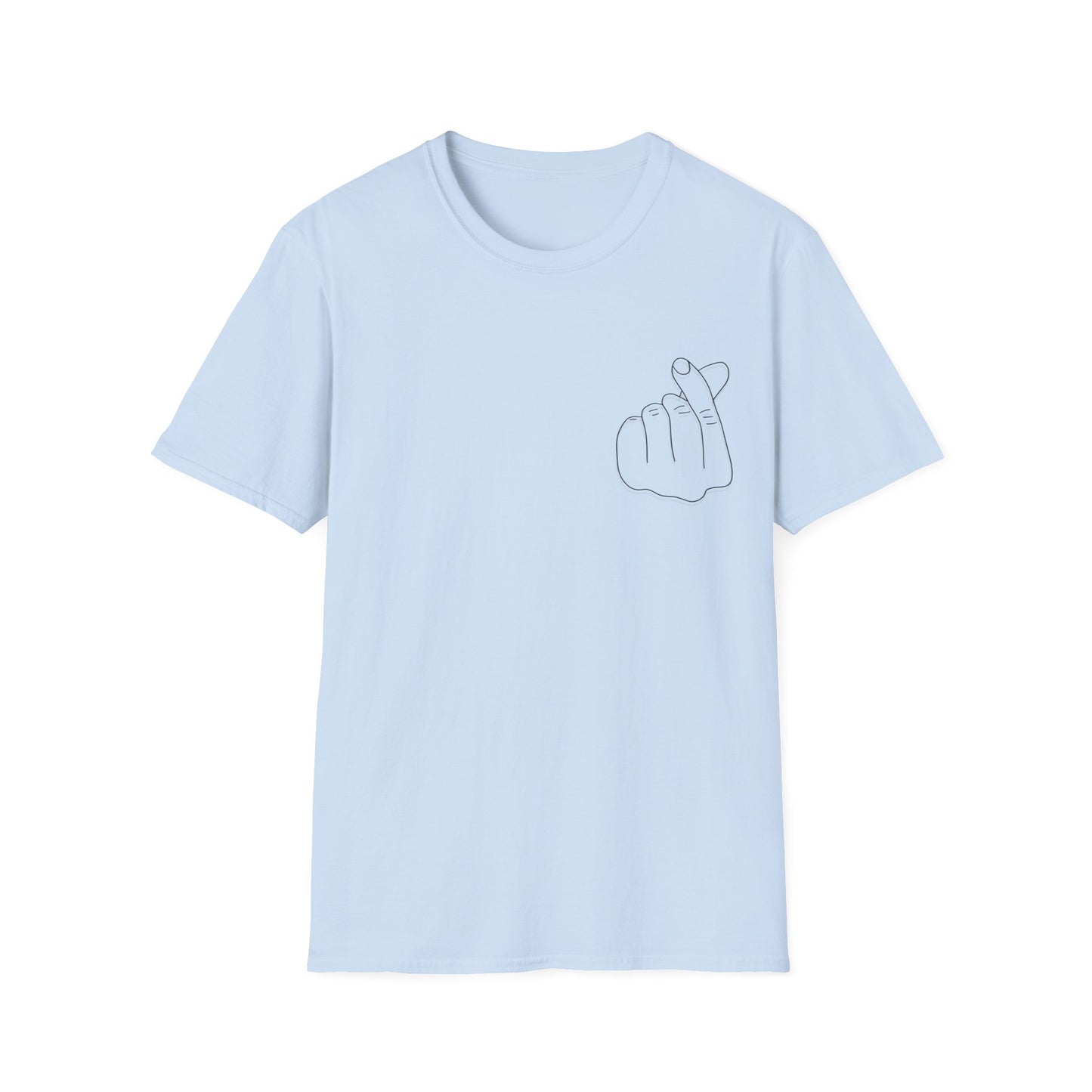 Trendy Unisex Softstyle T-Shirt with Love Hand Gesture Design