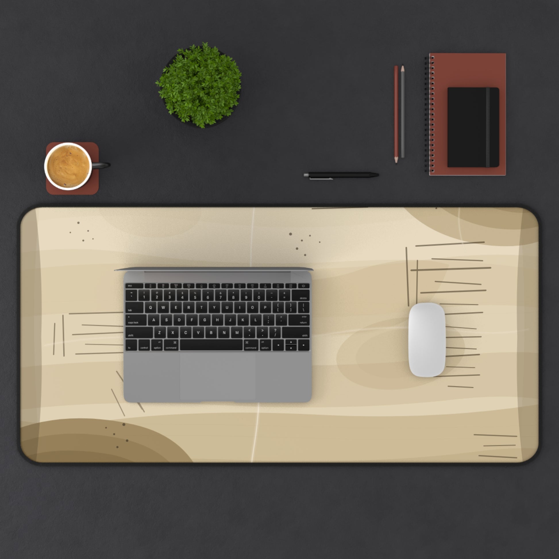 Vintage Wood Grain Desk Mat | Beige Rustic Mouse Pad - TRV