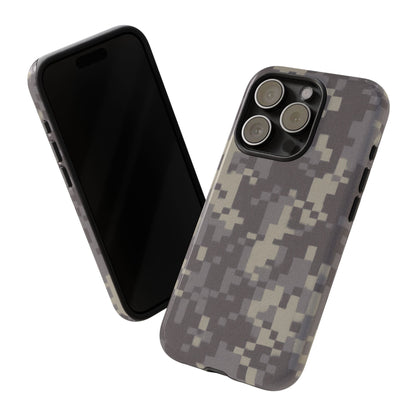 Digital camouflage tough phone case by Printify, rugged protective cover for smartphones with digital camo design.