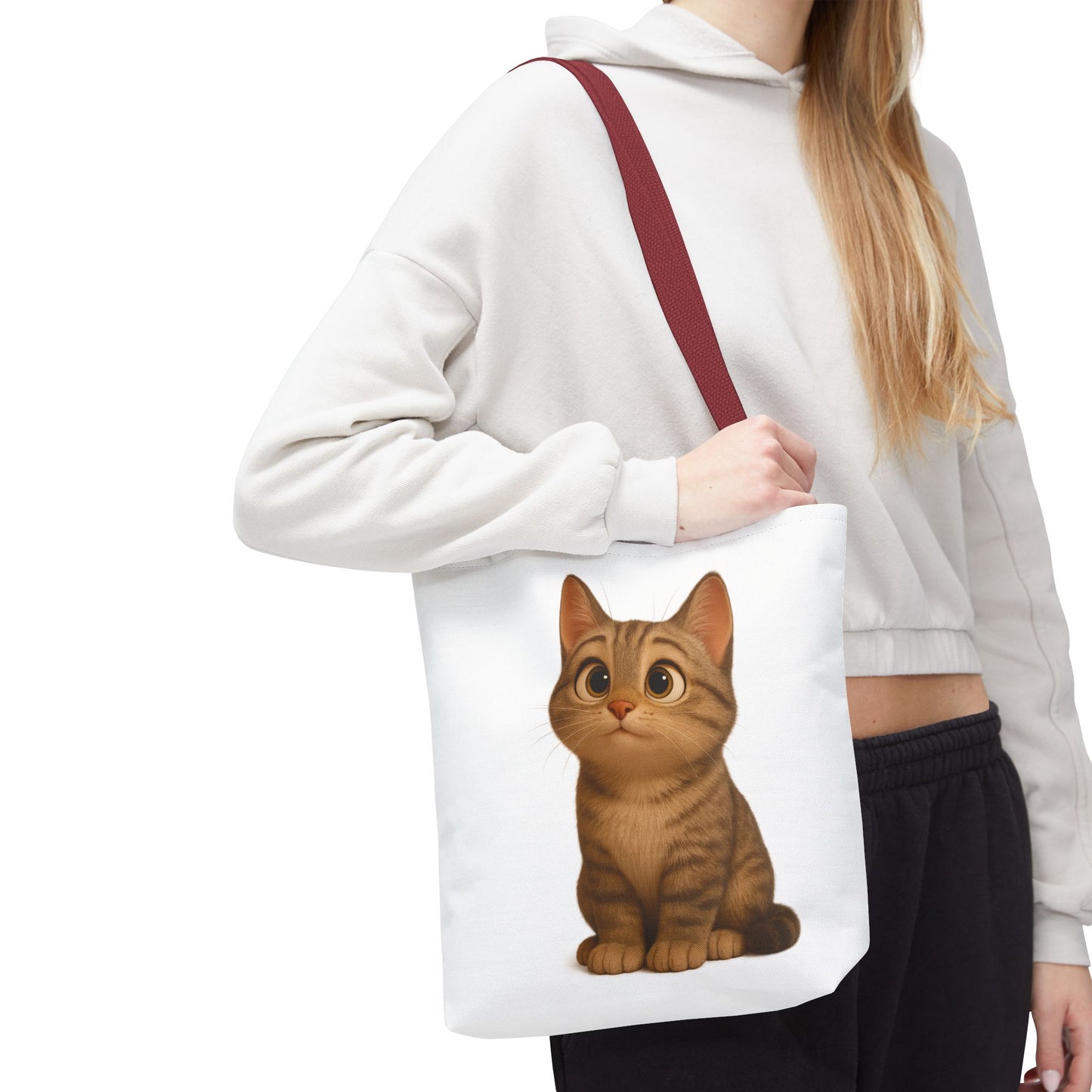 Cute Cat Tote Bag - Perfect for Animal Lovers, Eco-Friendly Carryall, Beach Bag, Shopping Tote, Gift for Cat Owners - TRV