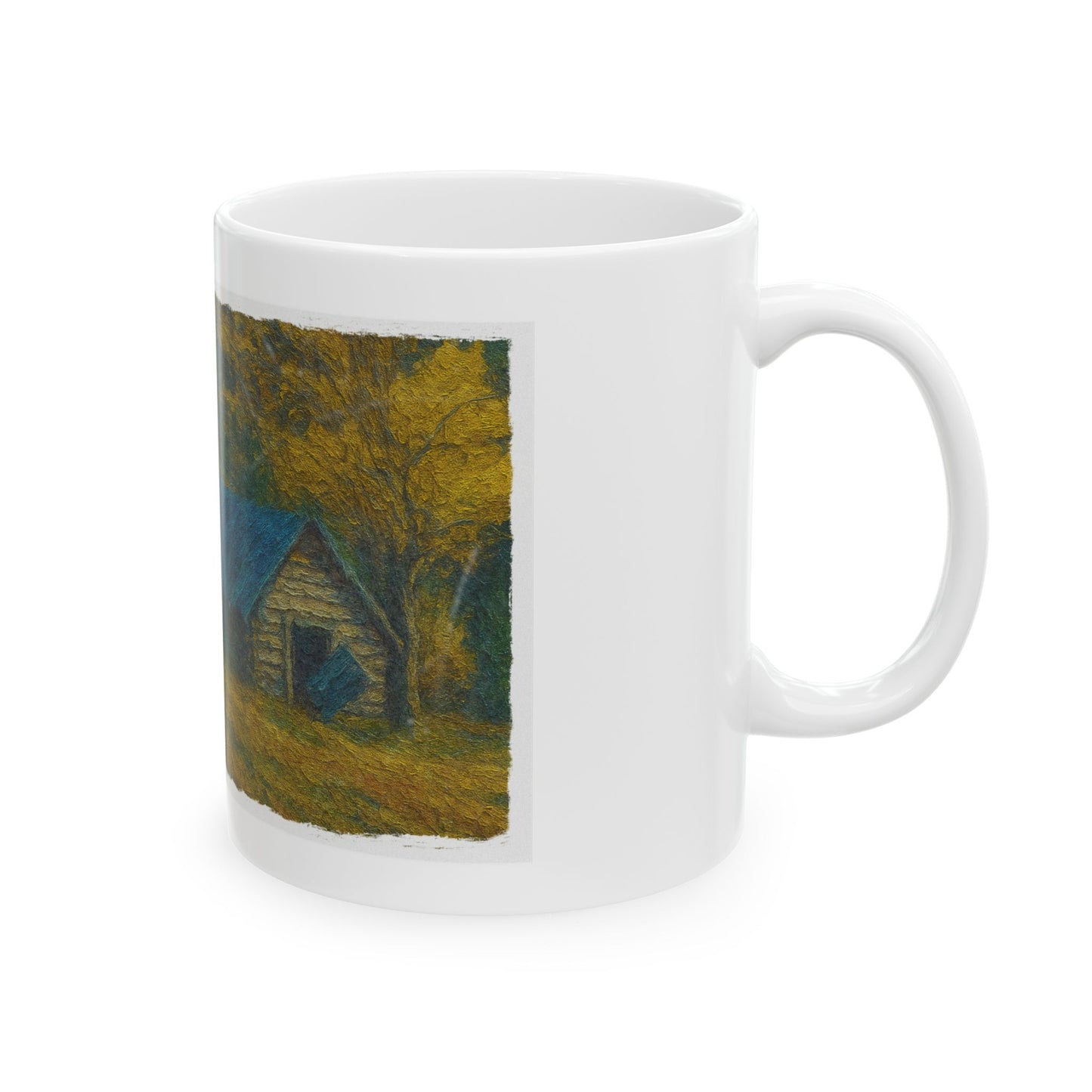 Rustic Cabin Ceramic Mug - Cozy Coffee Cup, Handmade Gift for Nature Lovers, Perfect for Home or Office, Great for Christmas, [...] - TRV