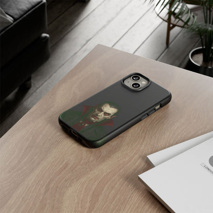 Gothic vampire portrait phone case for iPhone featuring a Dracula horror design, designed by Printify.