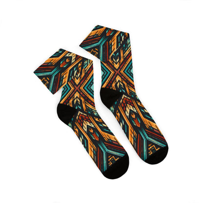 Southwestern Aztec Pattern Socks | Geometric Tribal Print