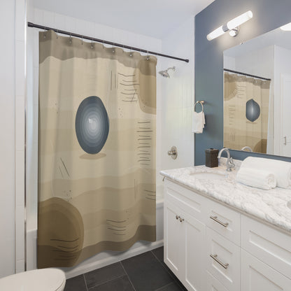 Abstract Wood Grain Stone Shower Curtain | Neutral Bathroom Decor - TRV