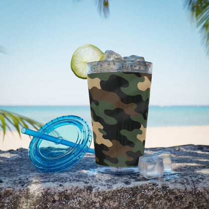 Stylish Camo Tumbler, 16oz Cup with Straw, Perfect for Outdoor Adventures, Gifts for Him, Travel Mug, Eco-friendly Drinkware, Camping