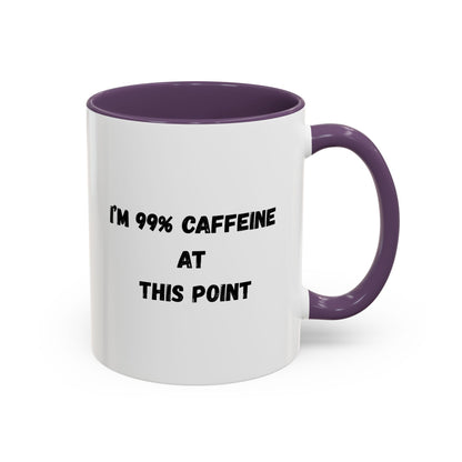 I'm 99% Caffeine Coffee Mug - Funny Gift for Coffee Lovers, Black Accent Mug, Office Humor, Caffeine Addict, Birthday Gift