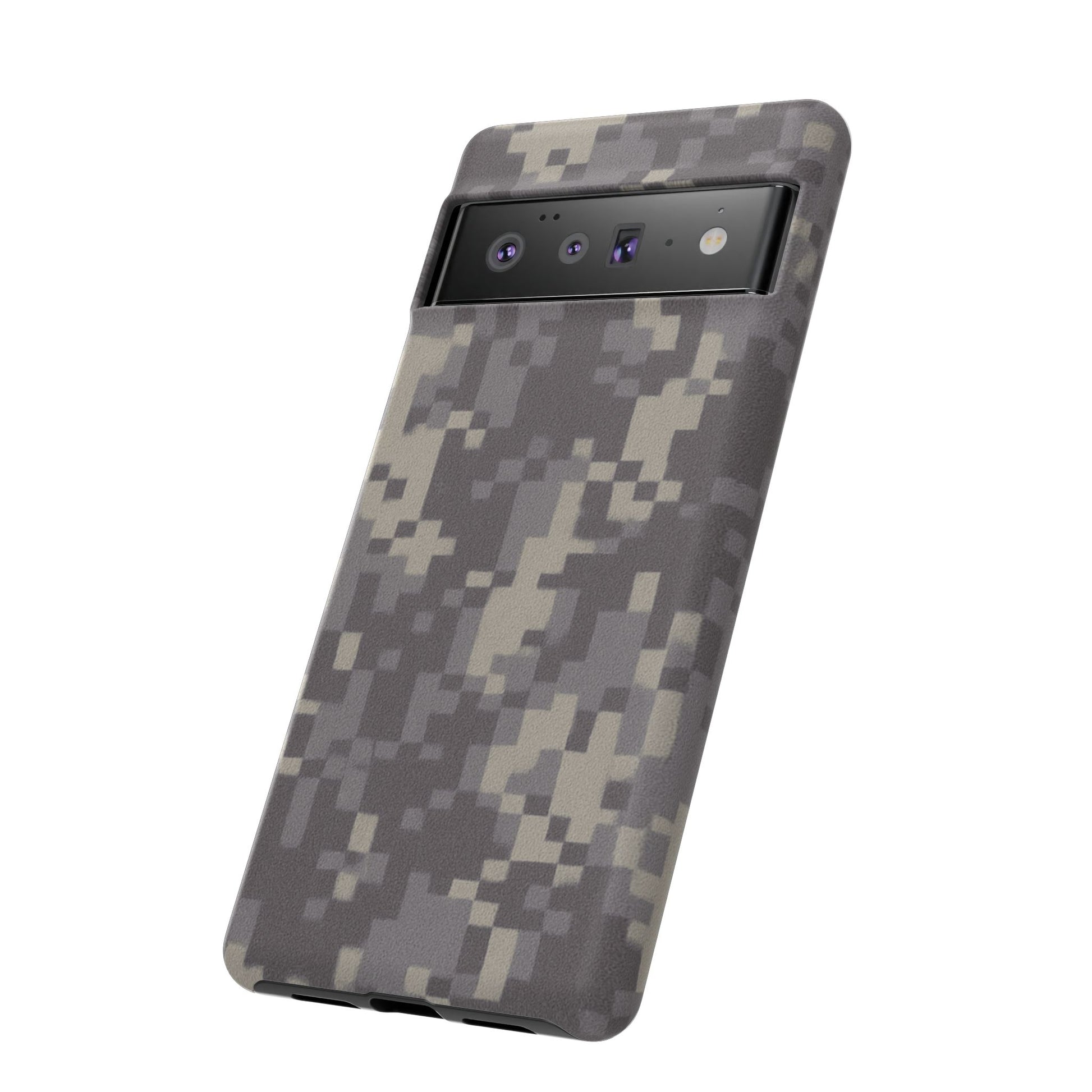 Digital camouflage tough phone case by Printify, rugged protective cover for smartphones with a durable camouflage pattern.
