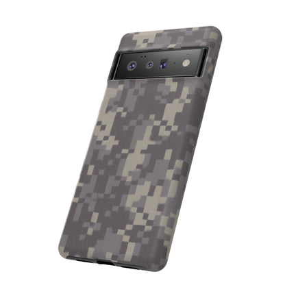 Digital camouflage tough phone case by Printify, rugged protective cover for smartphones with a durable camouflage pattern.