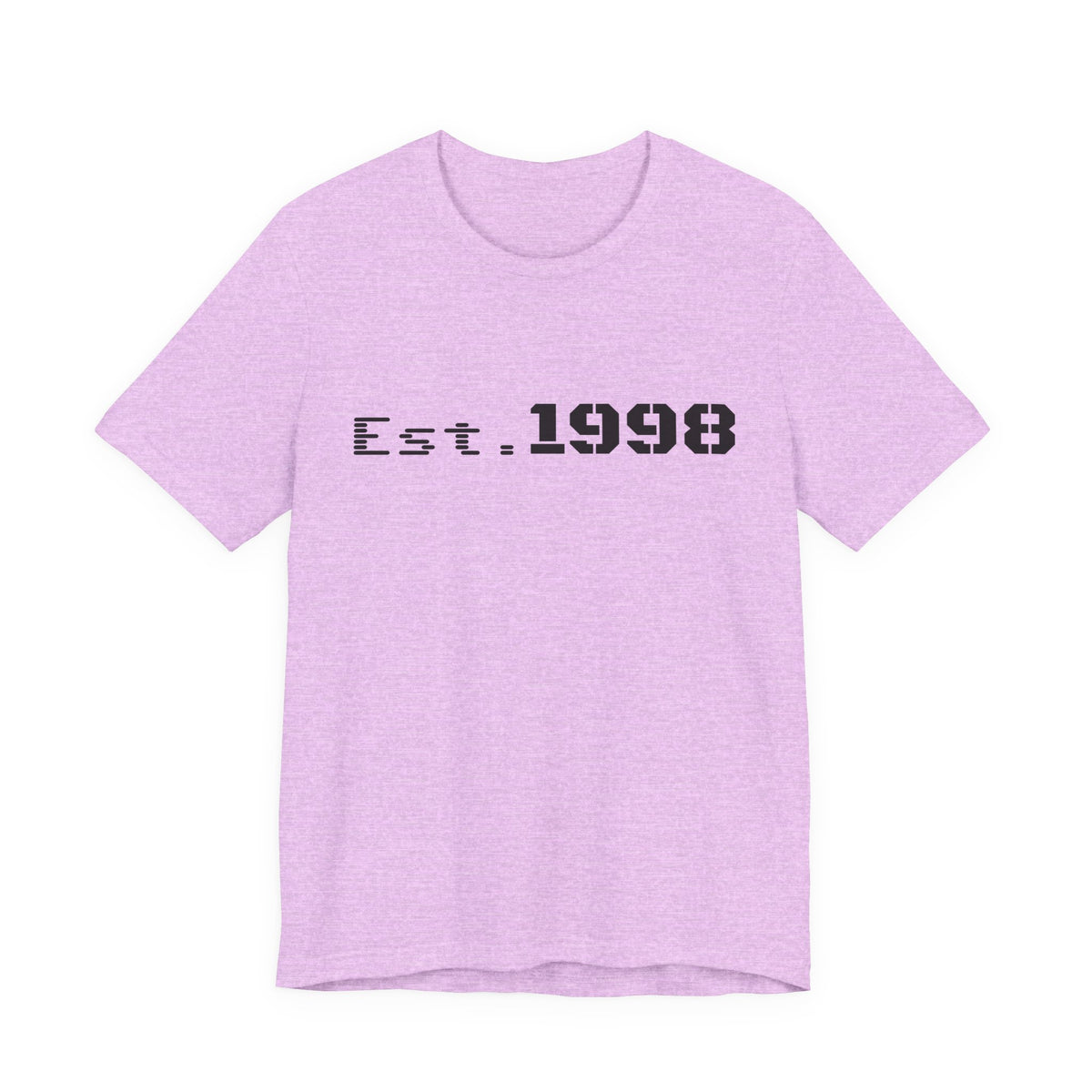 Vintage Est. 1998 T-Shirt by Printify featuring a graphic design celebrating the year of birth.