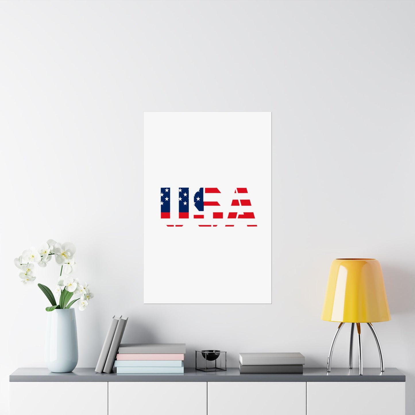 USA Patriotic Wall Art Poster, Red White Blue Home Decor, Fourth of July Decoration, American Flag Art, Independence Day Gift