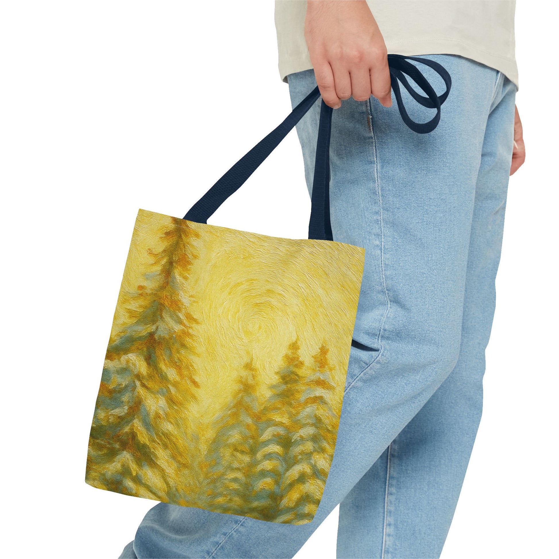 Eco-friendly canvas tote bag with artistic abstract design, ideal for beach or casual outings, by Printify.