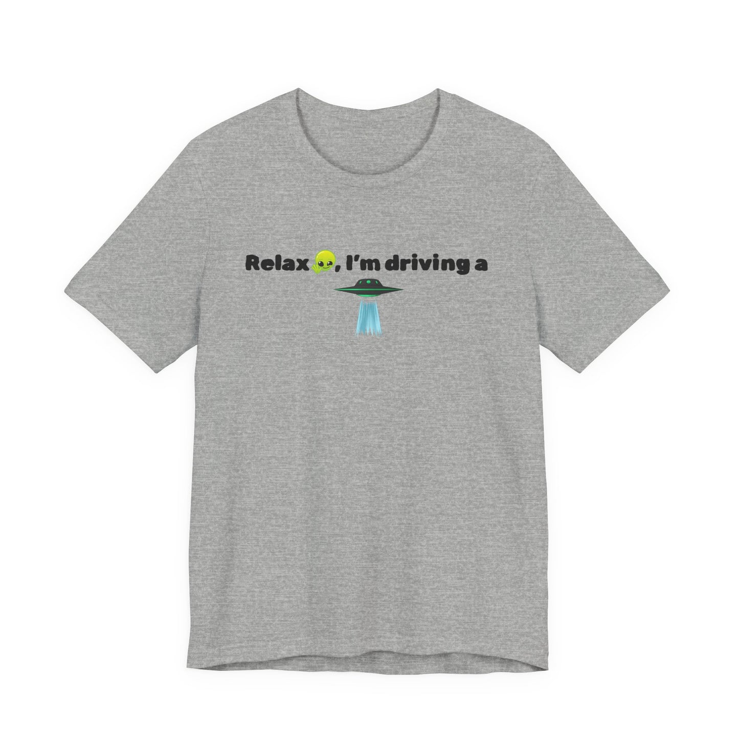 Alien Driving Unisex Tee - Fun Casual Shirt, Gifts for UFO Lovers, Quirky Humor T-Shirt, Perfect for Road Trips, Unique Birthday Present