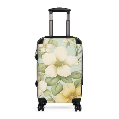 Floral Vintage Carry-On Suitcase — Pastel Dogwood Luggage