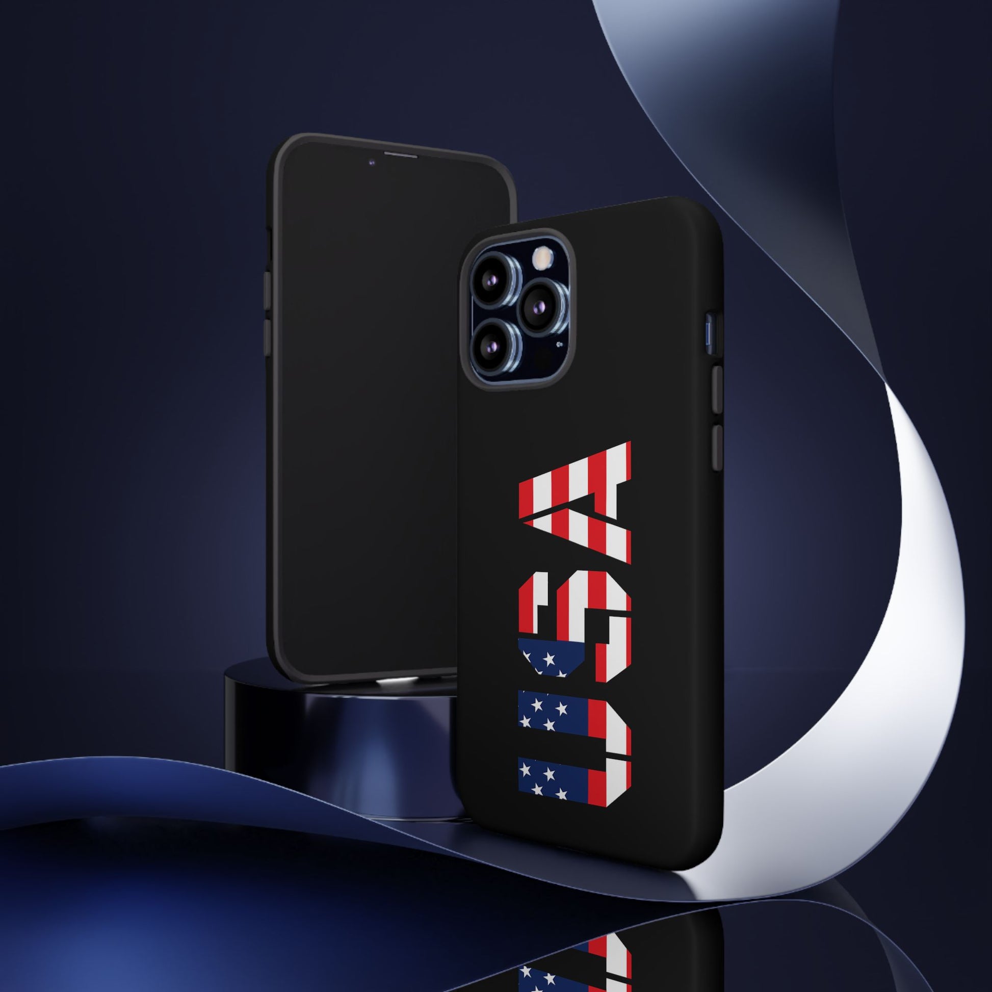 American flag phone case by Printify, durable tough case with patriotic patriotic design for smartphones.