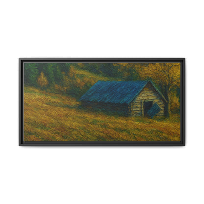 Framed Matte Canvas Print, Rustic Artwork, Farmhouse Decor, Nature Wall Art, Gift for Home, Autumn Decor, Landscape Painting