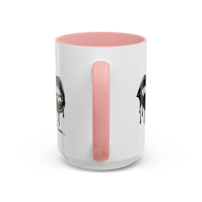 Black Dripping Bite coffee mug by Printify, 11oz or 15oz, featuring a unique dripping bite design on ceramic surface.