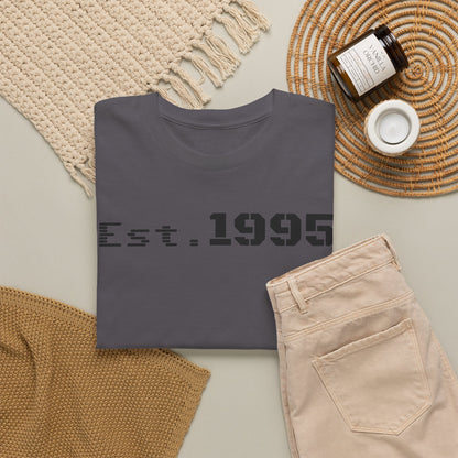 Unisex Heavy Cotton Tee - Est. 1995, Vintage Birthday Gift, Customizable Tee, Retro Unisex Shirt, Casual Everyday Wear