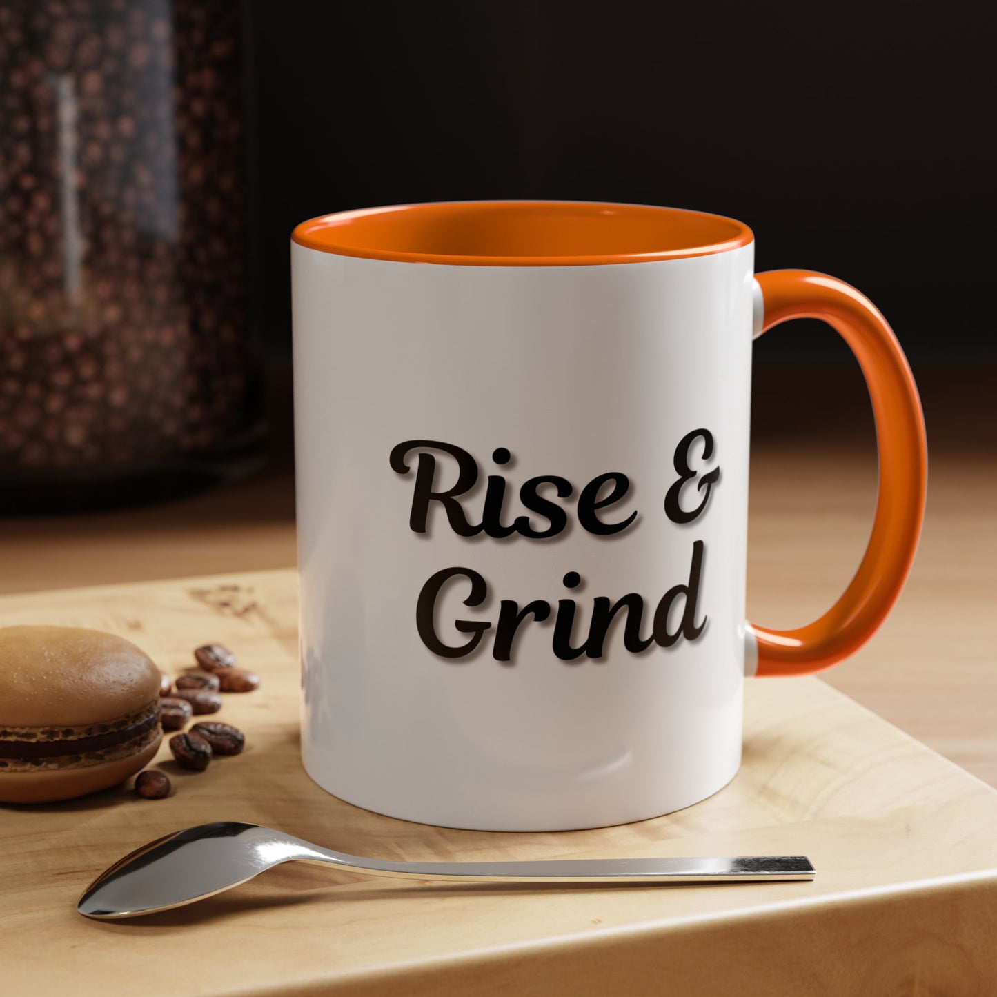 Rise & Grind Coffee Mug – Motivational Black Accent Mug for Daily Inspiration - TRV