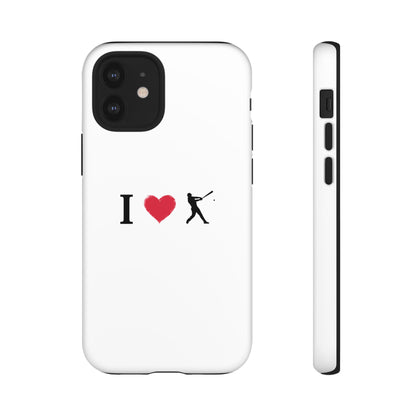 Baseball Love Phone Case, Tough Cases for Sports Lovers, i Heart Baseball Protection, Gift for Players, Cute Sports Case - TRV