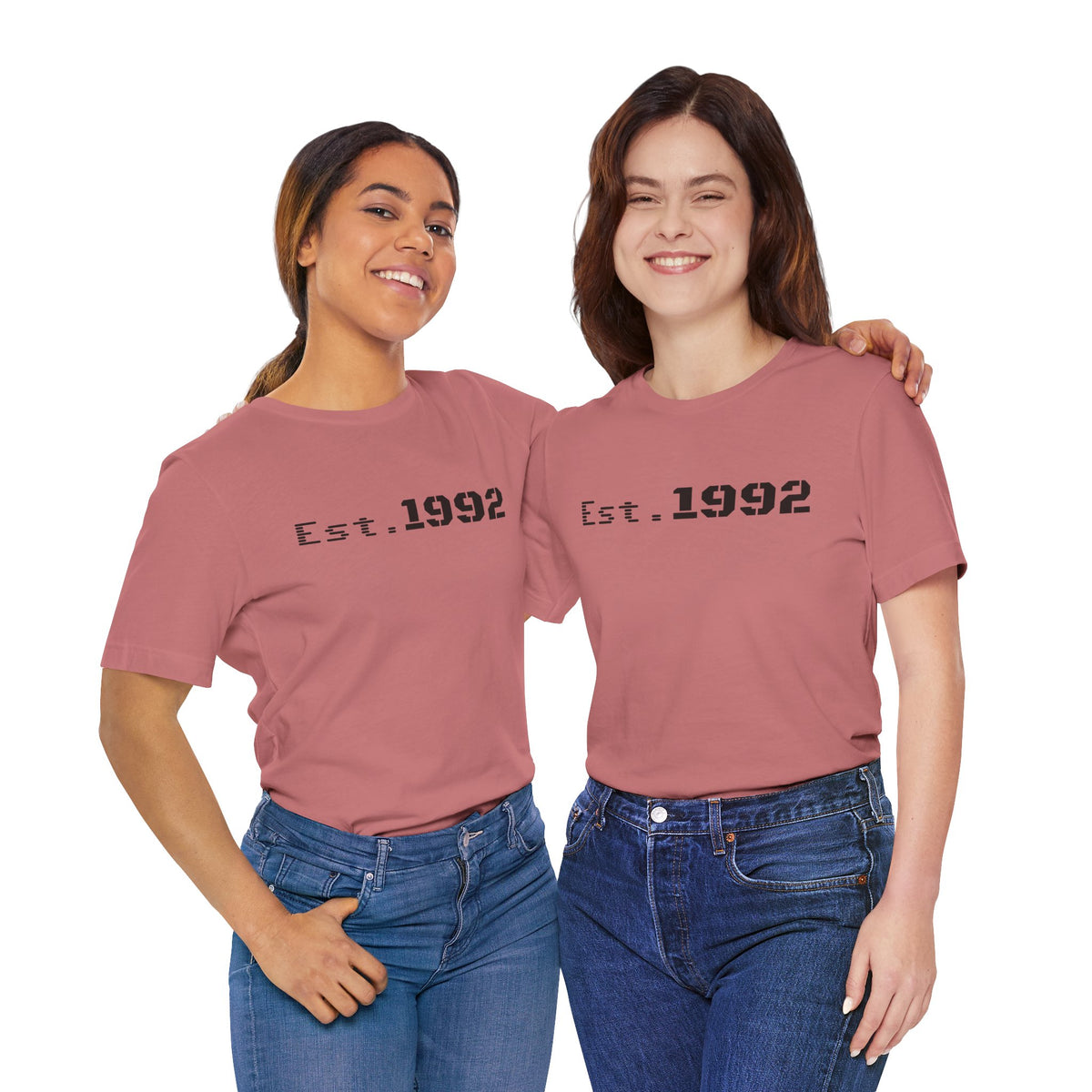 Retro vintage Est. 1992 T-Shirt by Printify featuring bold printed birth year design on a classic cotton tee.
