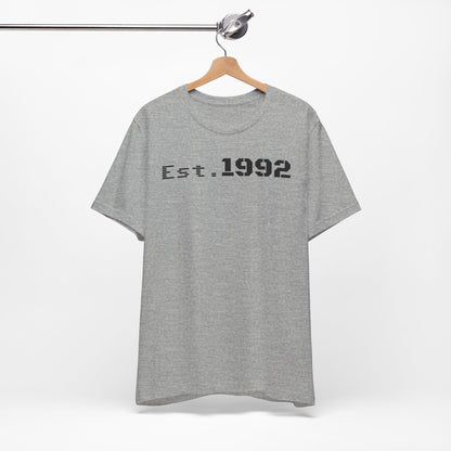 Est. 1992 Unisex Jersey Tee - Retro Birthday Gift, Casual Wear, Cool Vintage T-Shirt, Gift for Him, Gift for Her - TRV