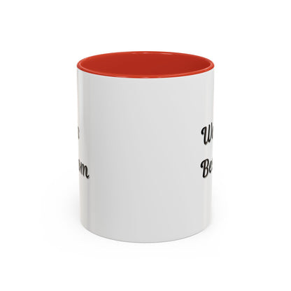 Black-trim ceramic mug with "World's Best Mom" accent lettering, ideal as a Mother's Day gift from Printify.