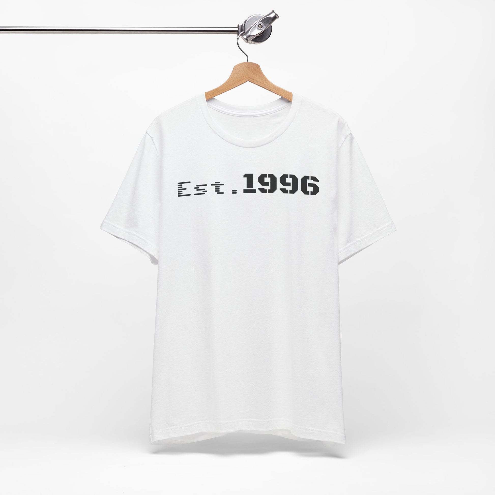 Unisex Jersey Tee - 'Est. 1996' Graphic Shirt, Birthday Gift, Casual Wear, Vintage Style, Retro Fashion, Gift for Him/Her - TRV