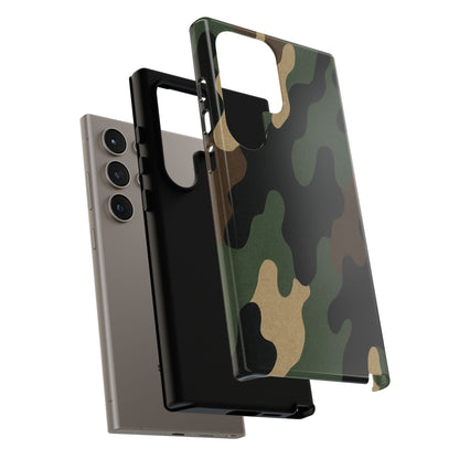Military green camo tough phone case by Printify, rugged protective cover for smartphones with durable design.