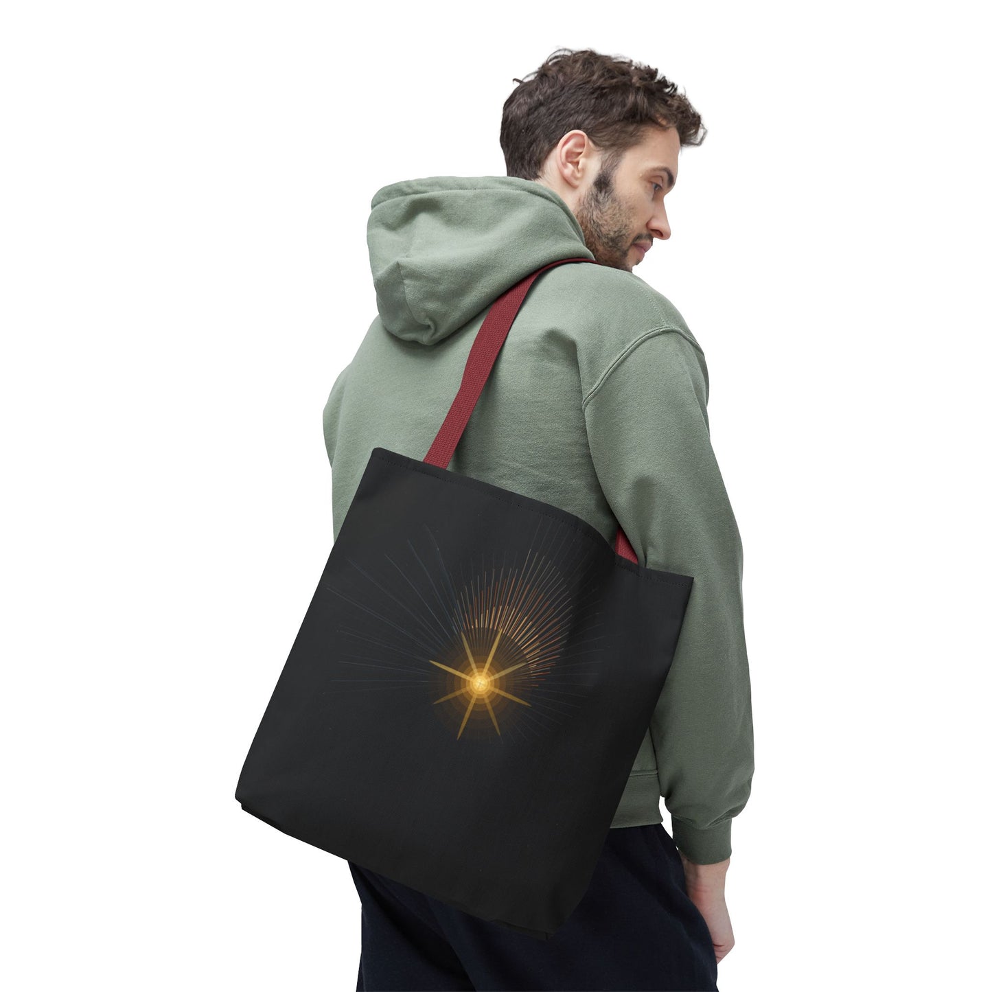 Radiant Starburst Tote Bag | Golden Light Celestial Design - TRV