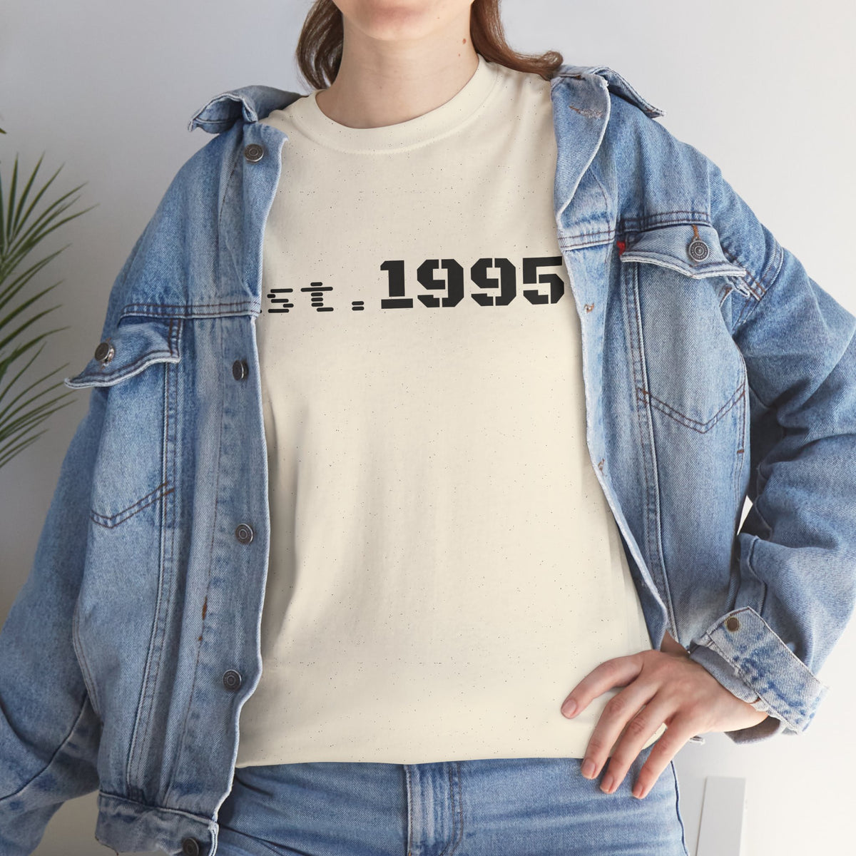 Vintage minimalist Est. 1995 T-shirt by Printify, featuring a clean design perfect for celebrating birthdays or casual wear.