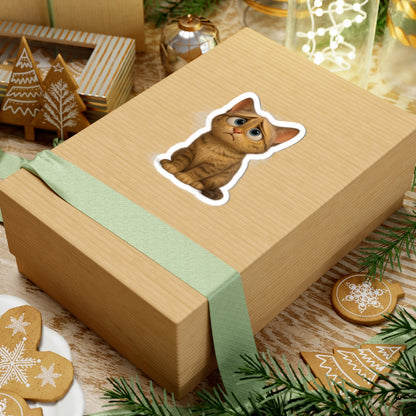 Adorable Cat Kiss-Cut Stickers for Pet Lovers, Cute Notebook Décor, Fun Gifts for Animal Lovers, Cat-Themed Decor, Whimsical Cat Art