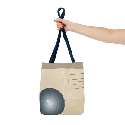 Abstract Neutral Waves Tote Bag | Geometric Circle Pattern