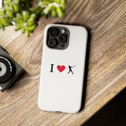 Baseball Love Phone Case, Tough Cases for Sports Lovers, i Heart Baseball Protection, Gift for Players, Cute Sports Case - TRV