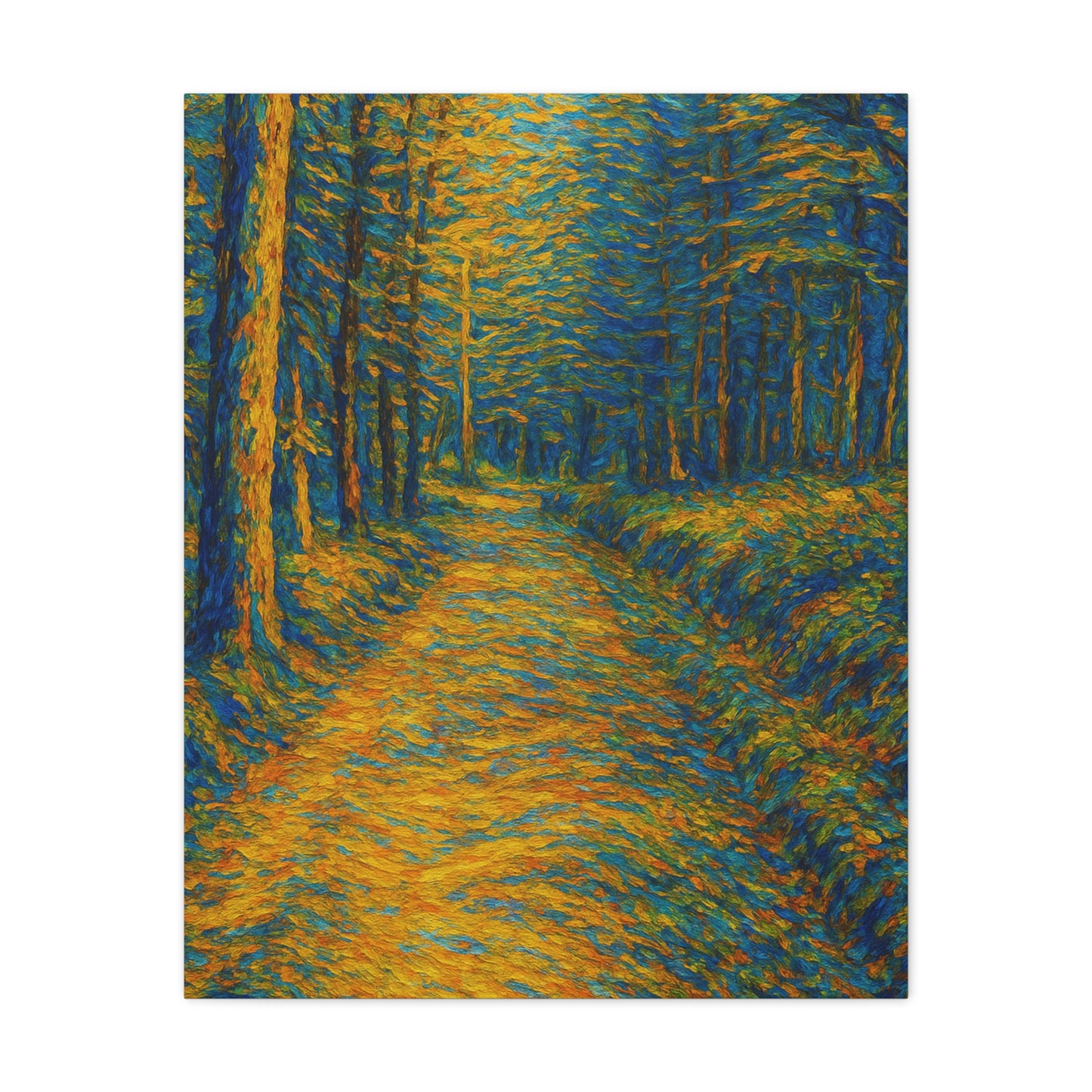 Van Gogh Style Forest Canvas Art | Nature Wall Decor, Home Office Accent, Gift for Nature Lovers, Gallery Wrapped, Living Room Wall Art - TRV