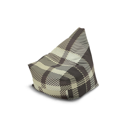 Brown Plaid Pattern Bean Bag Chair Cover | Rustic Buffalo Check