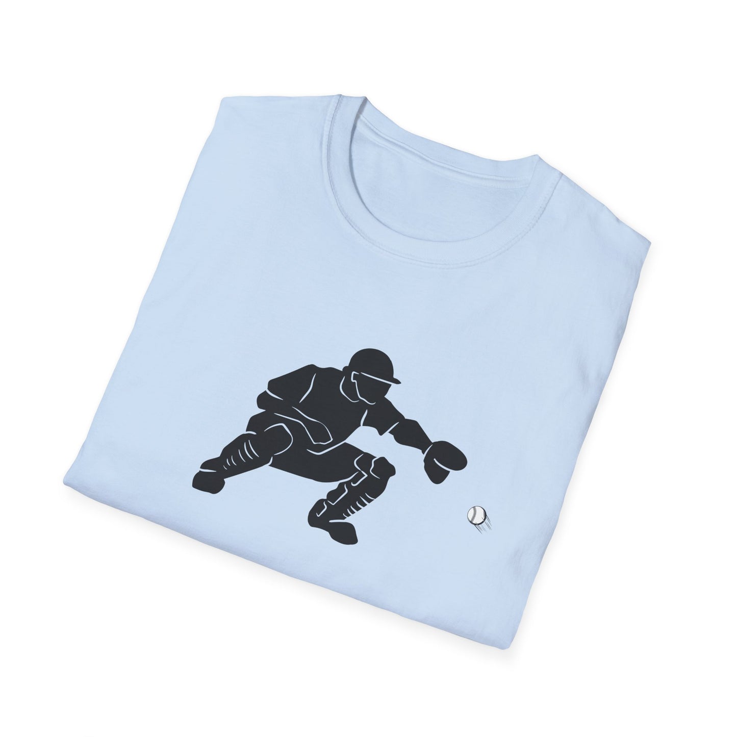 Baseball Catcher Unisex Softstyle T-Shirt, Sports Apparel, Gift for Athletes, Workout Gear, Casual Wear, Special Occasions