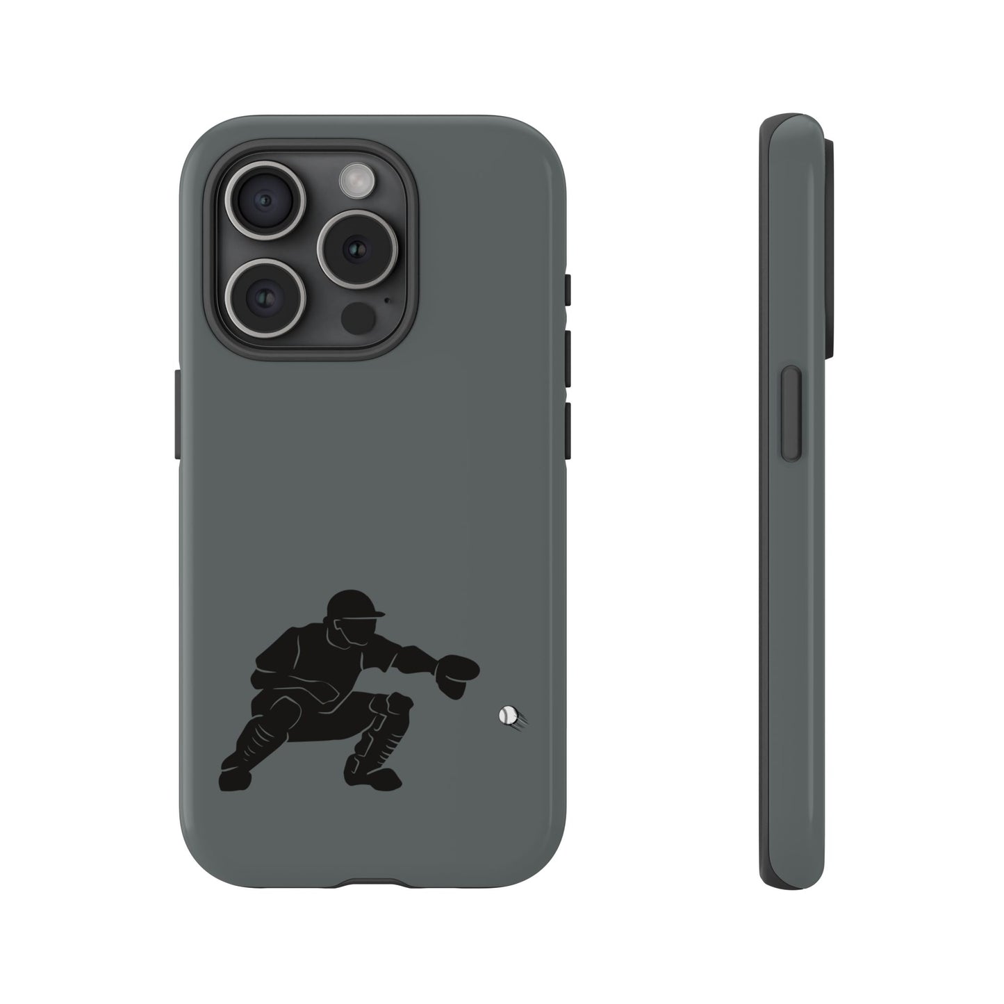 Printify baseball catcher phone case, tough protective cover with catcher design, fits smartphone for durable style and protection.