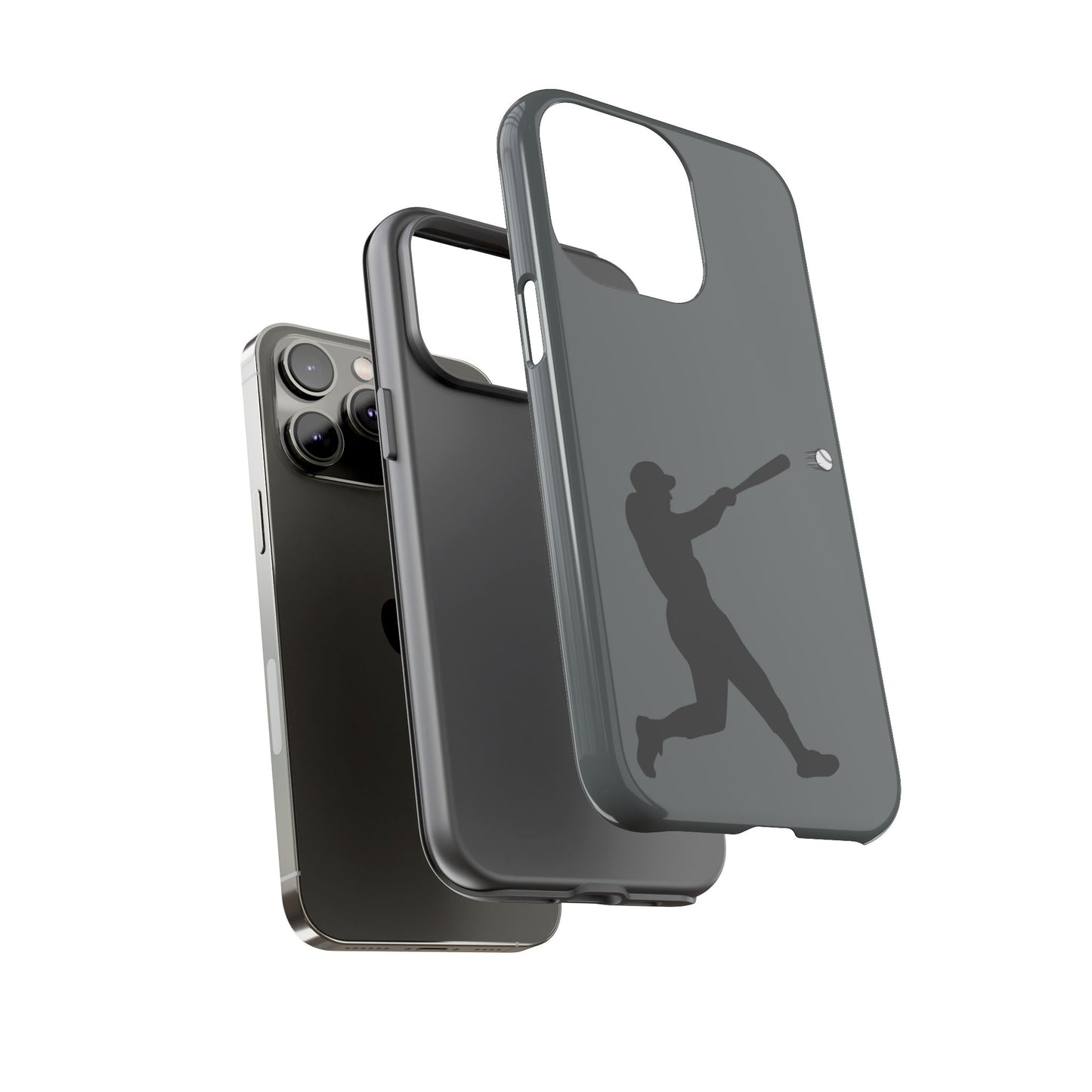 Printify baseball batter phone case, tough protective smartphone cover featuring baseball player design for fans.