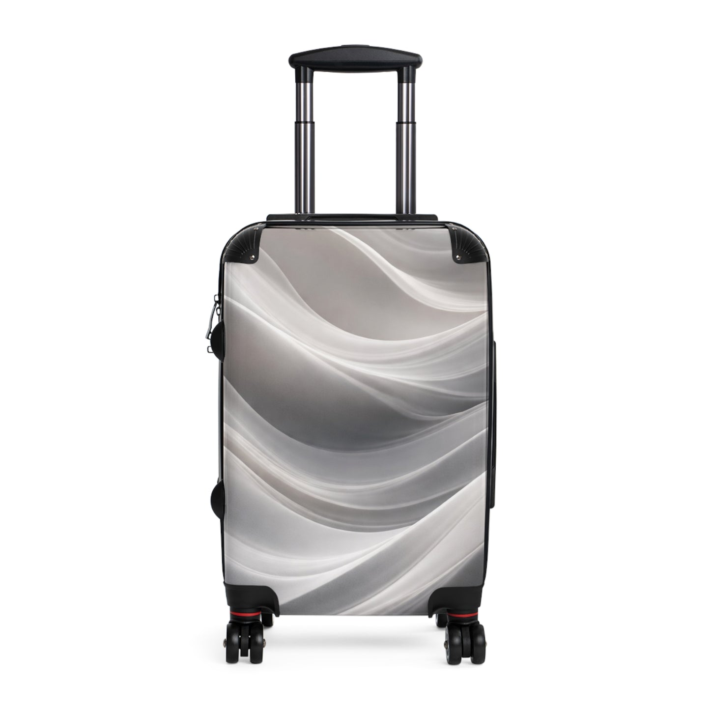 Abstract Silver Wave Suitcase | Hardshell Carry-On Luggage