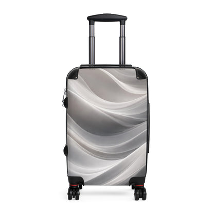 Abstract Silver Wave Suitcase | Hardshell Carry-On Luggage