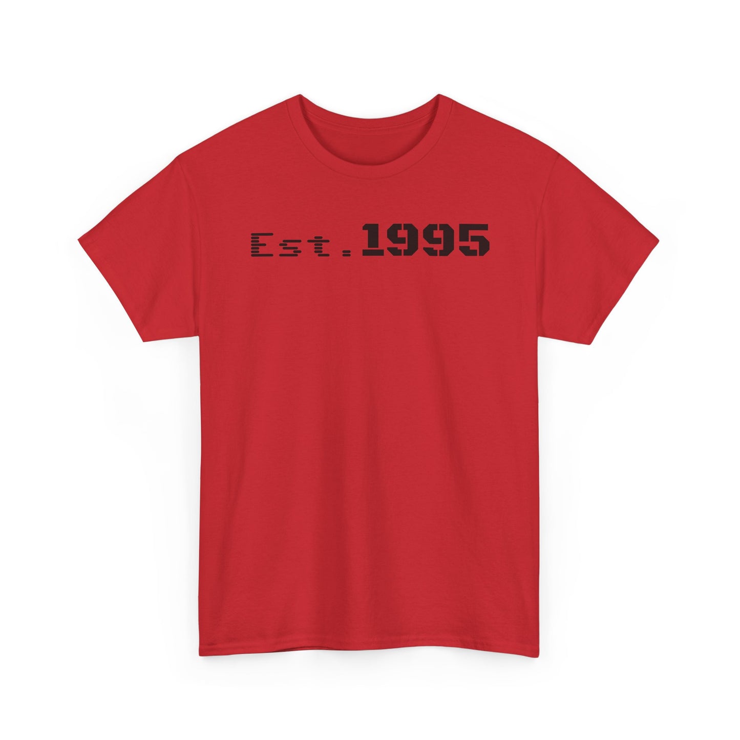Unisex Heavy Cotton Tee - Est. 1995, Vintage Birthday Gift, Customizable Tee, Retro Unisex Shirt, Casual Everyday Wear