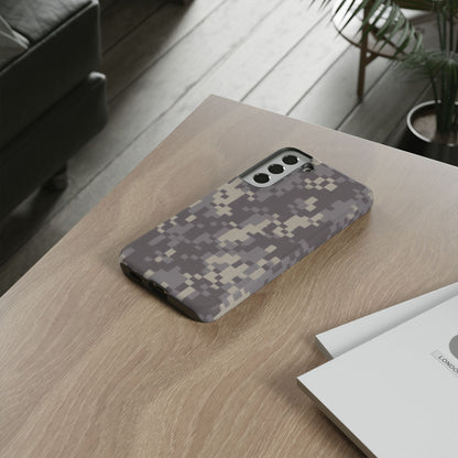 Camouflage tough phone case by Printify featuring rugged digital camouflage design for enhanced protection.