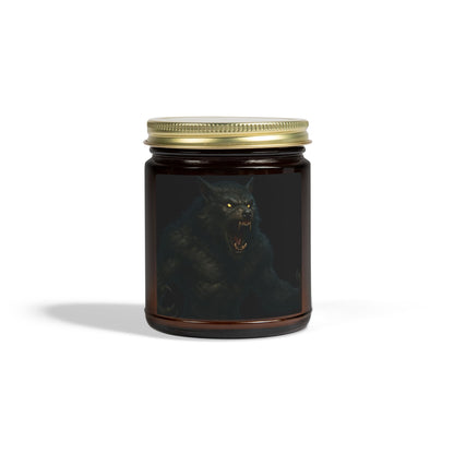 Soy Blend Candle — Coconut Apricot Wax, Black Cat Howl Artwork (4oz & 9oz)