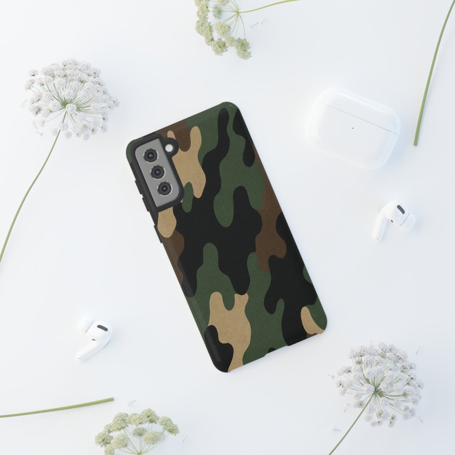 Camouflage Phone Case, Tough Phone Cover, Military Style Accessory, Protective Case for Men, Gifts for Soldiers - TRV