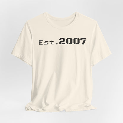 Unisex Casual Tee with Established 2007, Vintage T-Shirt, Anniversary Gift, Birthday Shirt, Year Established Top