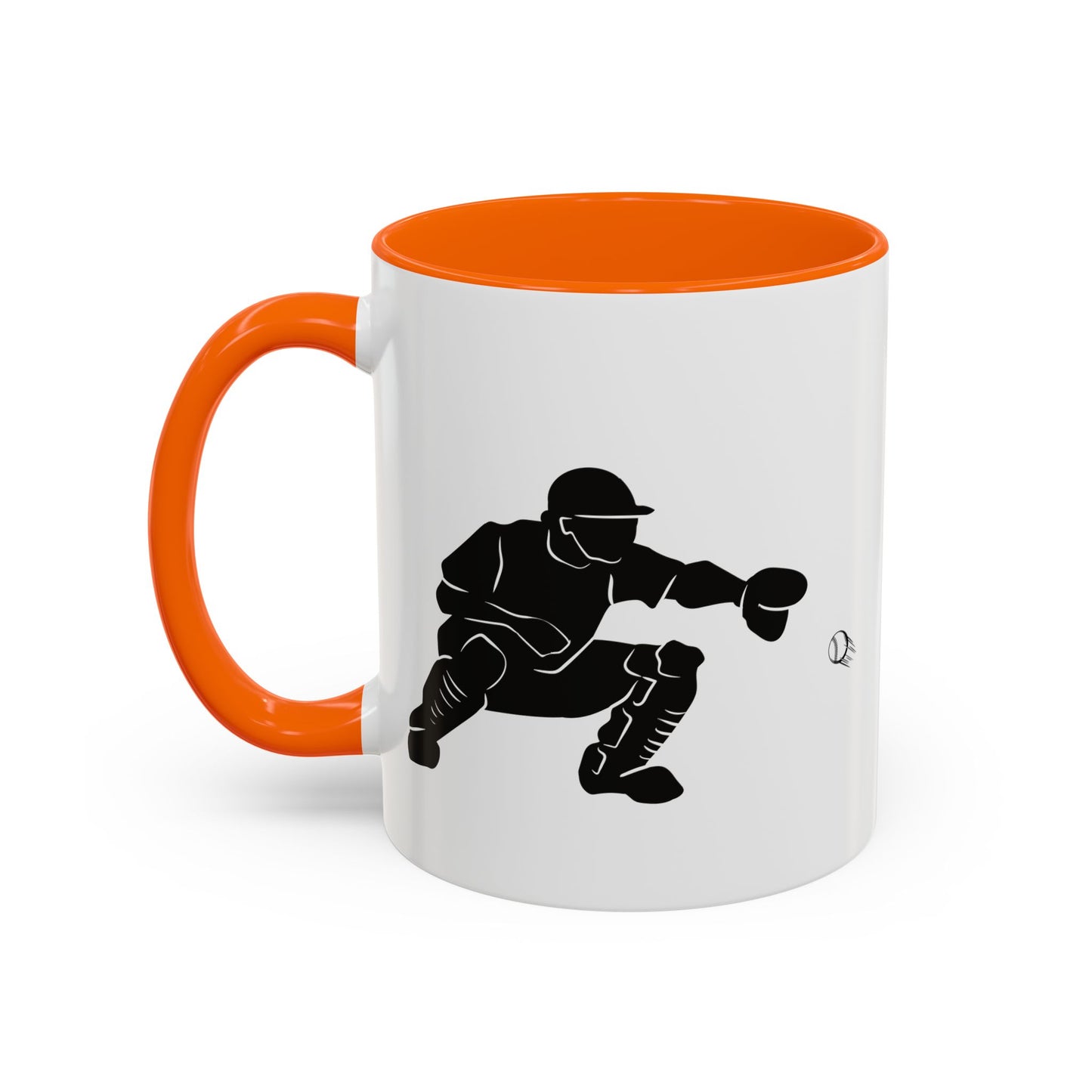 Baseball Catcher Coffee Mug, Sports Gift for Coaches, Black Accent Mug for Fans, Perfect for Birthdays & Celebrations, Unique Cup - TRV