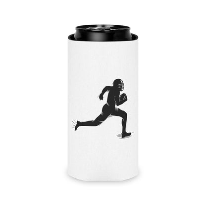 Football Player Can Cooler – Running Ball Carrier Beverage Koozie